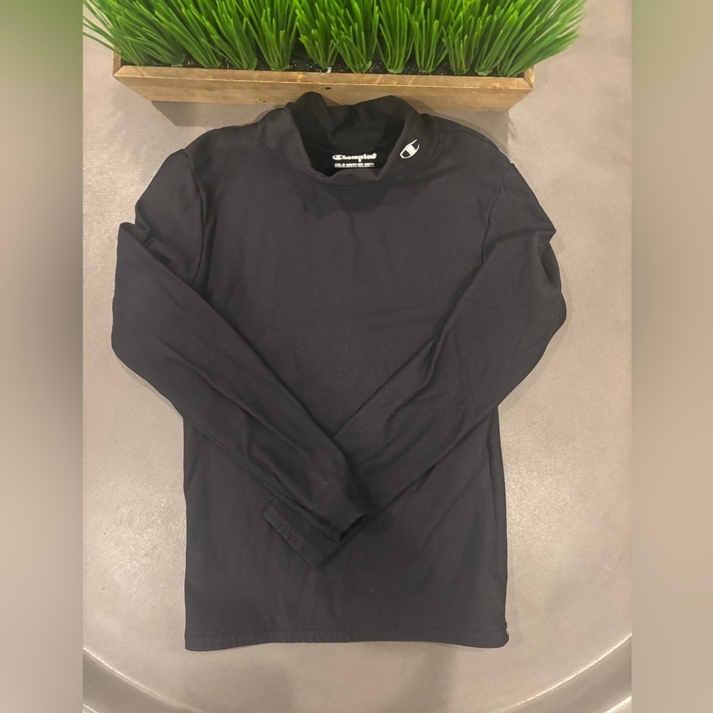 Champion Black Long Sleeve Active Wear Shirt with collar Size XS 5/6
